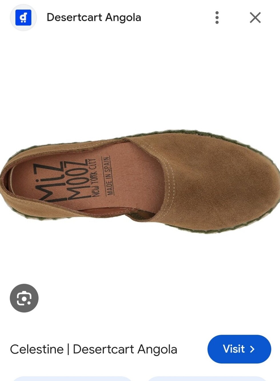 Miz Mooz Celestine Suede Slip-On Loafer in Tan/Olive Color Size 37